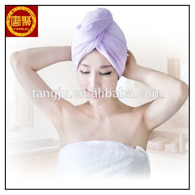 China factory high absorbent quick drying terry microfiber hair wrap towel