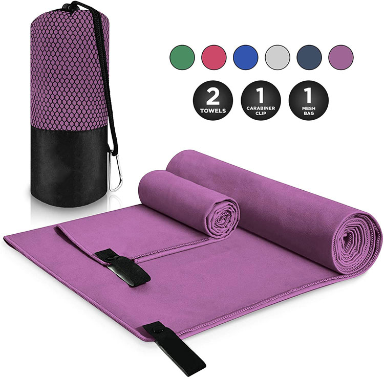 Custom Logo Quick Dry In Buck Thick Square Small Print Logo Malaysia Microfiber Yoga Hand Gym Suede Towels